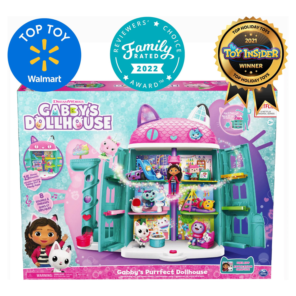 Gabby's Dollhouse Purrfect 2-Foot Tall Playset with Sounds, 15 Pieces C973894