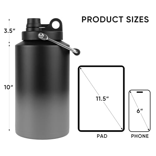 Kerilyn Insulated Gallon Jug 128oz Stainless Steel Double Vacuum Water Bottle M8713