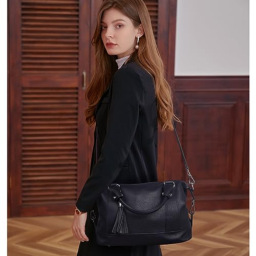HESHE Women's Genuine Leather Crossbody Handbag F1819