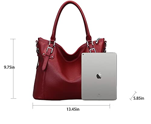 HESHE Genuine Leather Tote Shoulder Bag for Women P1142