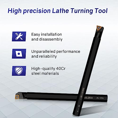 Indexable Lathe Turning Tool 21Pcs Kit 3/8'' 10mm Shank with Carbide Inserts Z5376