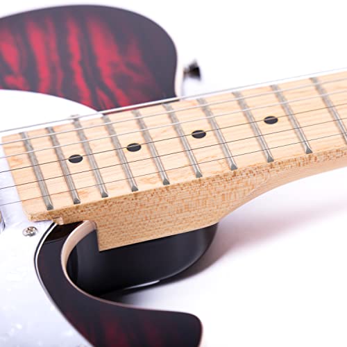 Grote Electric Guitar Semi-Hollow Body Tele Style Basswood Maple Neck Chrome Hardware Blue X47636