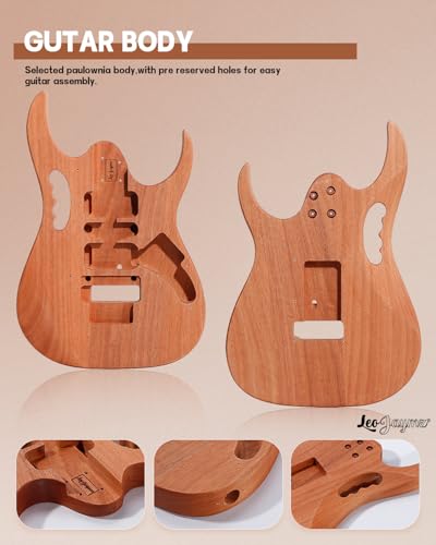Leo Jaymz DIY Single Cut Electric Guitar Kit Mahogany Rosewood B148