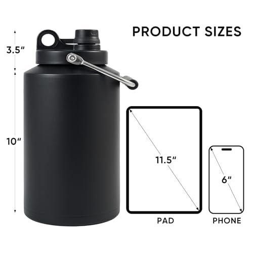 Kerilyn Insulated Gallon Jug 128oz Stainless Steel Double Vacuum Water Bottle M8713
