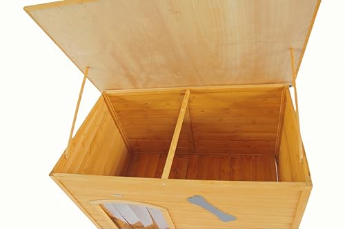 Wooden Doghouse for Small to Large Dogs, Waterproof, Elevated Floor B161