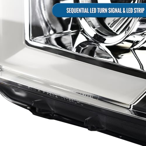 2007-2017 Toyota Tundra Sequoia Projector Headlights LED Sequential Turn Signals Pair Black E615