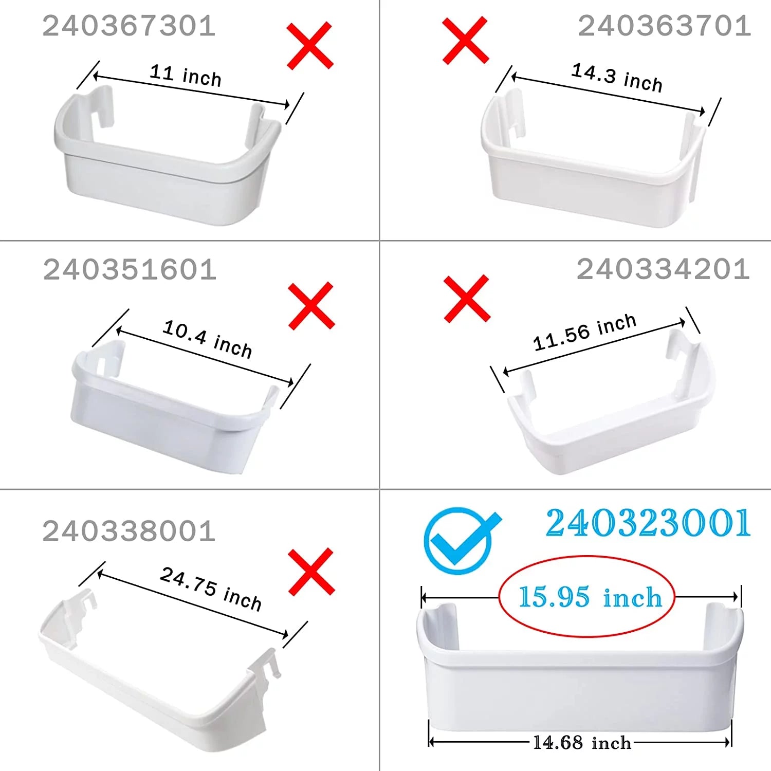 Frigidaire Kenmore Refrigerator Door Bin Replacement Part 15.95in H521843