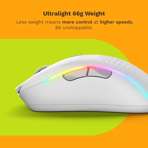 Glorious Gaming Model D 2 Wireless Ergonomic Mouse, 66g, White V612