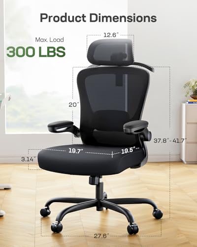 Marsail Ergonomic Office Chair with 3D Lumbar Support & Headrest T824