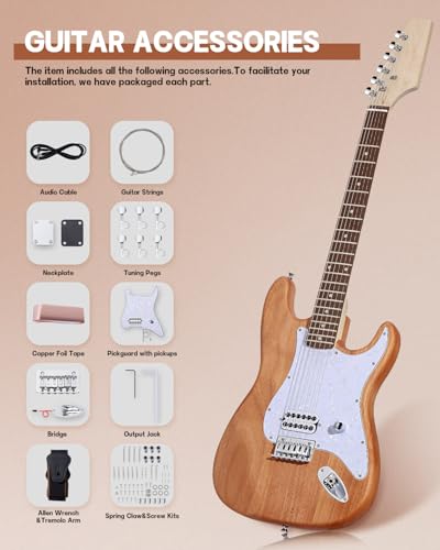 Leo Jaymz DIY Single Cut Electric Guitar Kit Mahogany Rosewood B148
