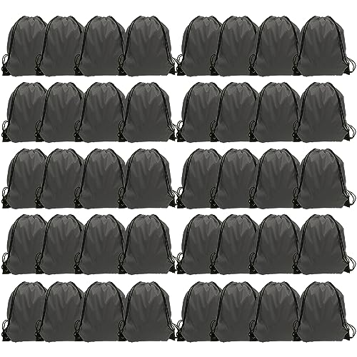 GoodtoU 40 Pack Drawstring Backpacks Waterproof Nylon Cinch Bags for School Gym N792
