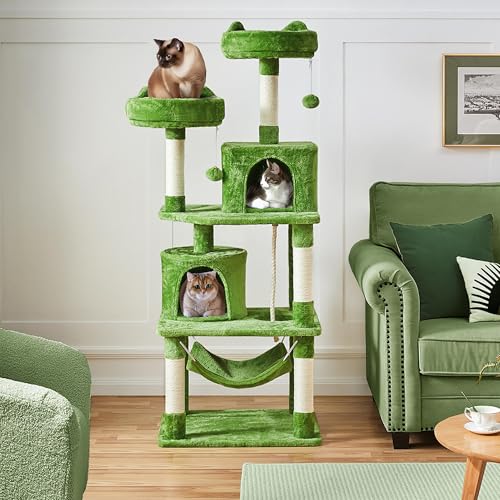 Yaheetech 62.5in Cat Tree with Platform & Hammock, Dark Gray L747397