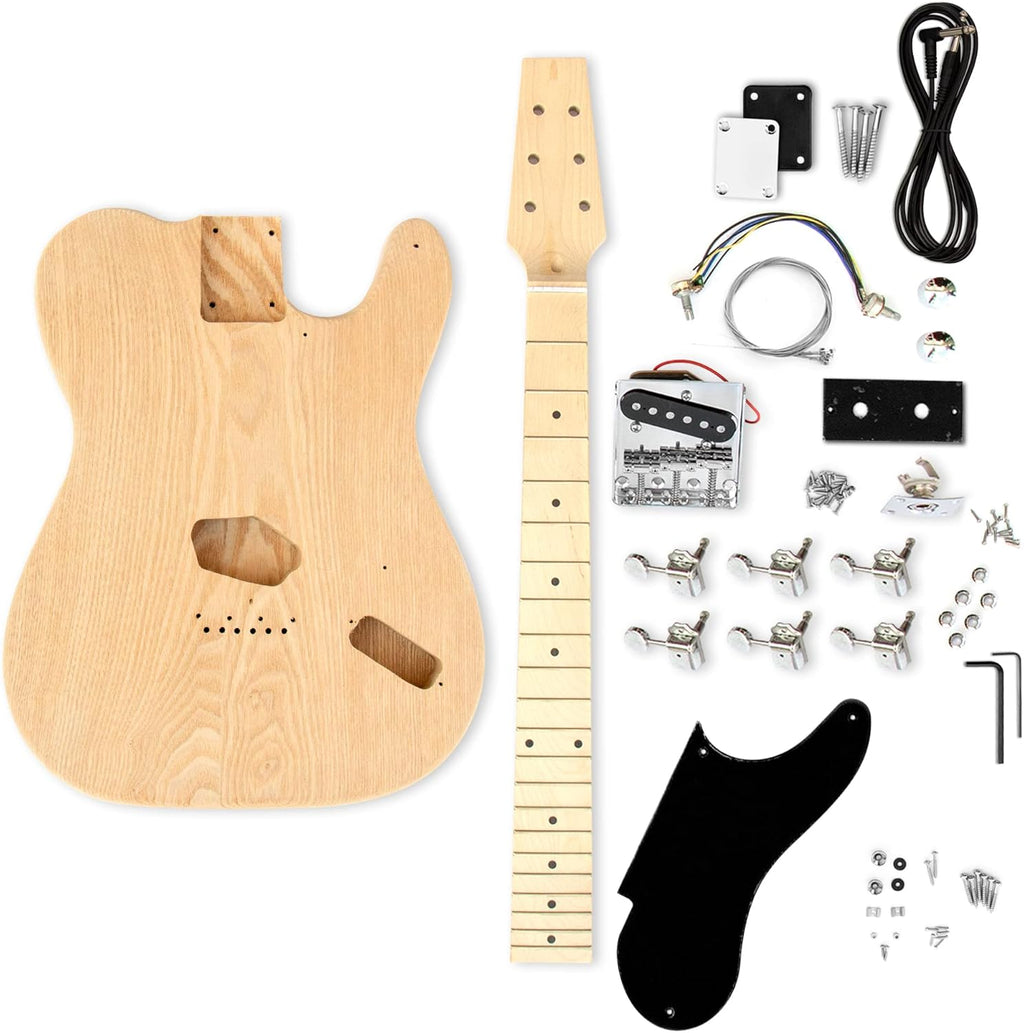 FretWire TL Style DIY Electric Guitar Kit (Ash TL Snakehead) K114