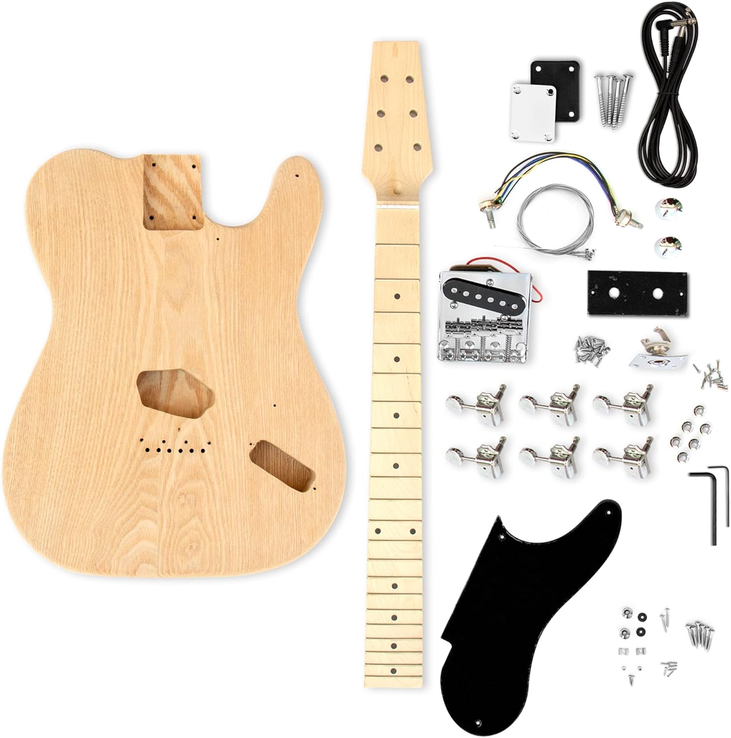 FretWire TL Style DIY Electric Guitar Kit (Ash TL Snakehead) K114