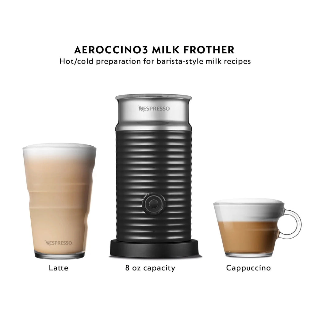 Nespresso Vertuo Plus Coffee and Espresso Machine by De'Longhi with Aeroccino, Black Matte Q254
