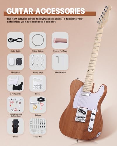 Leo Jaymz DIY Single Cut Electric Guitar Kit Mahogany Rosewood B148