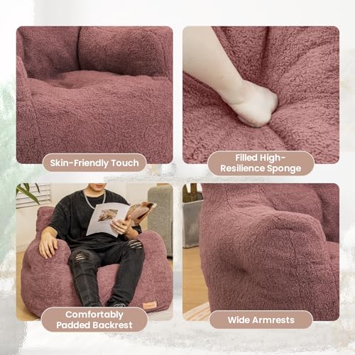 Bean Bag Chair with Filler, Tufted Soft Stuffed, Black B61630