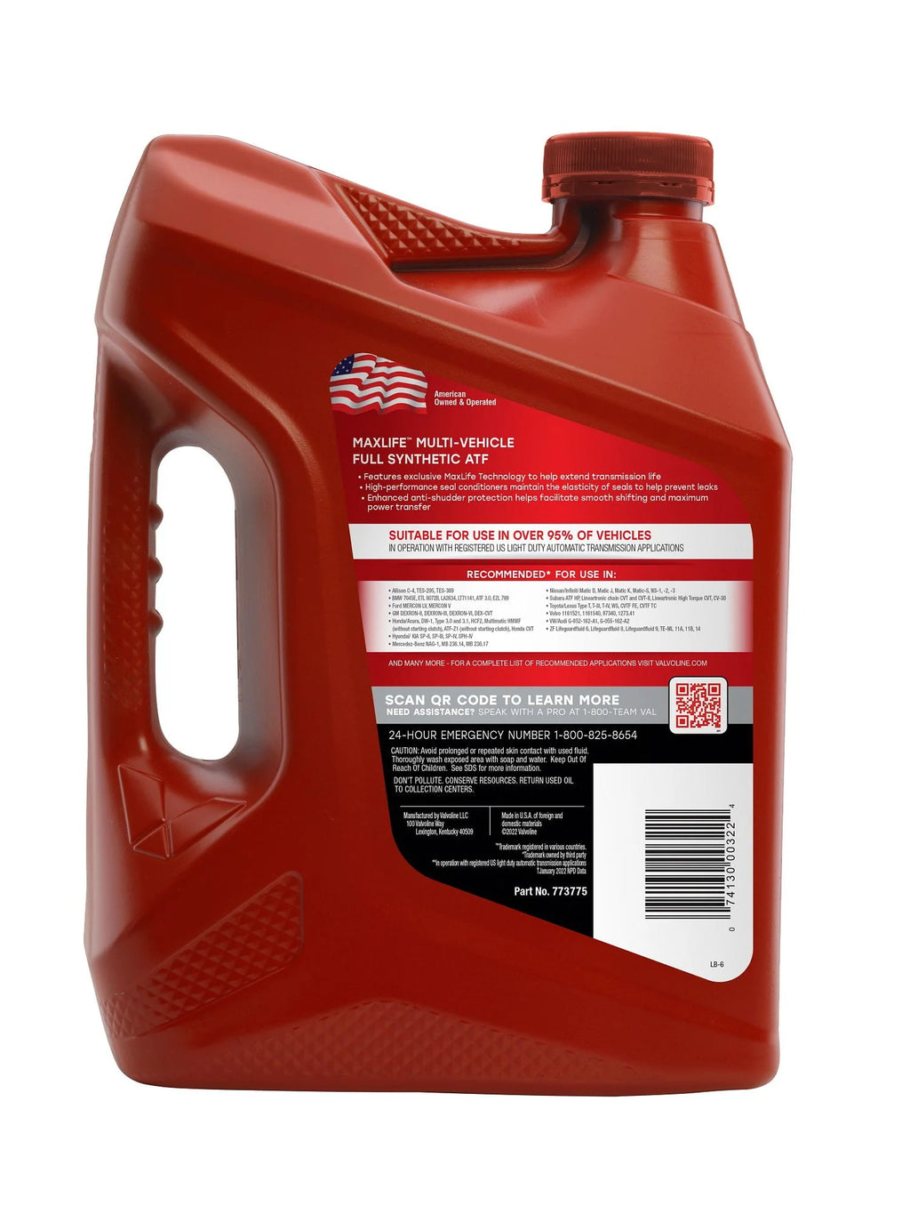 Valvoline MaxLife Multi-Vehicle Full Synthetic ATF 1 GA E818110