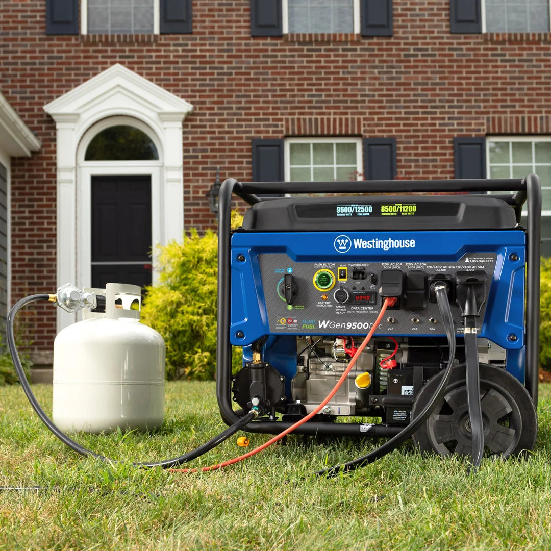 Westinghouse 12,500 Peak Watt Dual Fuel Portable Generator, Gas/Propane Y811