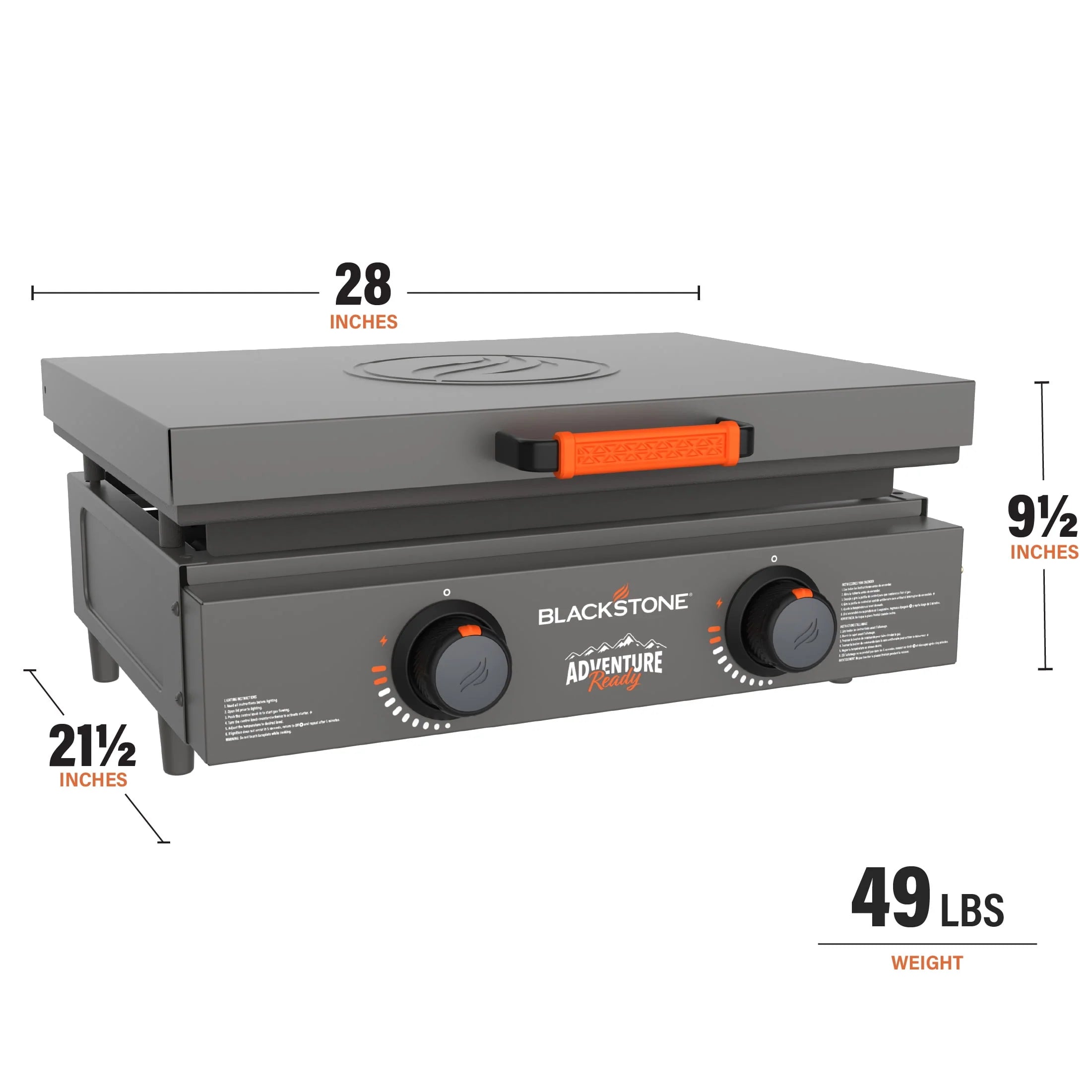 Blackstone Adventure Ready 2-Burner 22 Propane Griddle with Hard Cover U184511