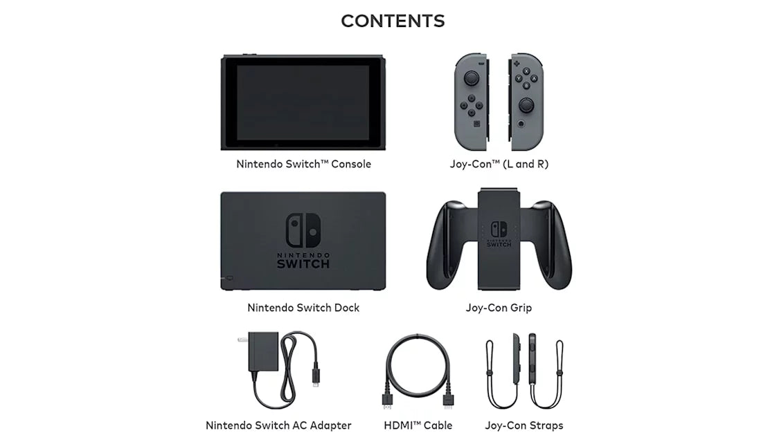 Nintendo Switch Gray Joy-Con with Headset Bolt Action Bundle Accessories M6153