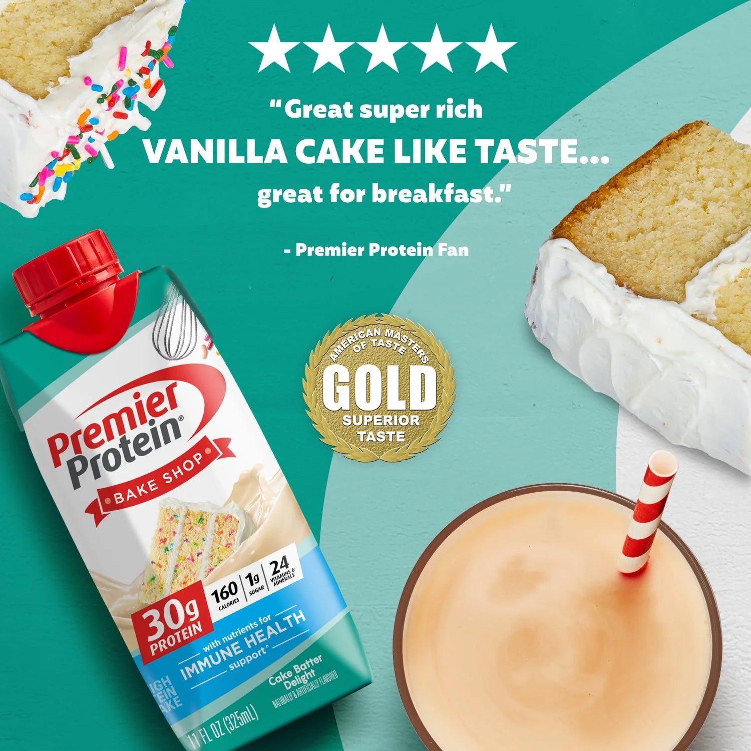 Premier Protein Shake, Café Latte, 30g Protein, 11 fl oz, 12 Ct P131720