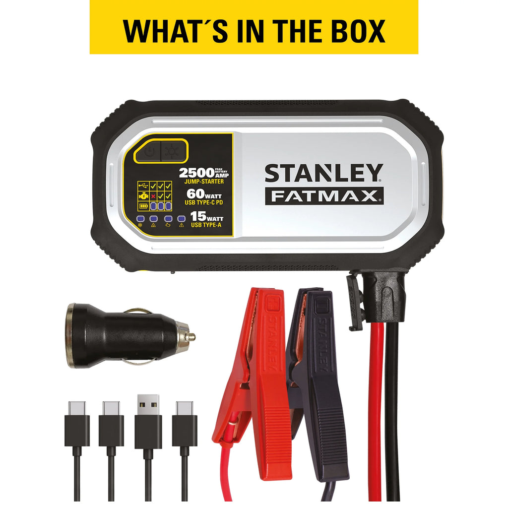 Stanley FatMax 2500 Amp Lithium Jump Starter with USB Power Bank K808236
