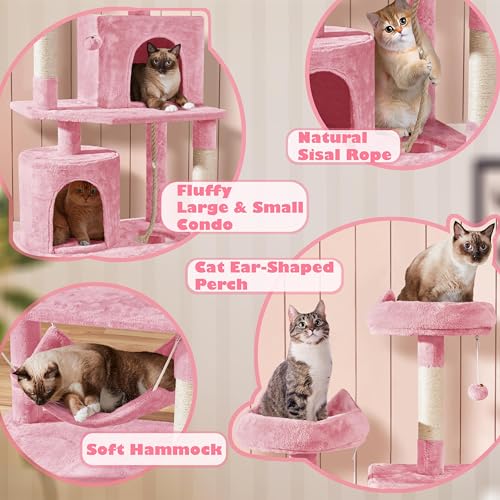 Yaheetech 62.5in Cat Tree with Platform & Hammock, Dark Gray L747397