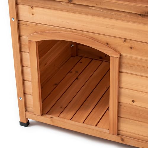 TAKUKA Outdoor Wooden Dog House for Small Medium Large Dogs, Waterproof with Wooden Floor M6908