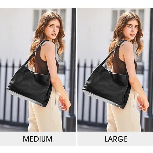 Kattee Leather Tote Bag for Women, Casual Shoulder Hobo Purse with Magnetic Snap Closure U606