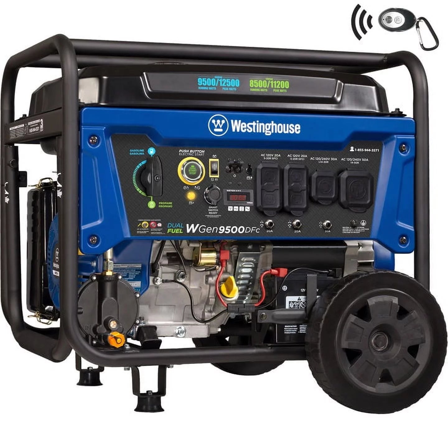 Westinghouse 12,500 Peak Watt Dual Fuel Portable Generator, Gas/Propane Y811