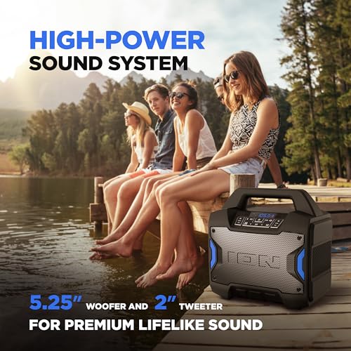 ION Block Rocker Portable Bluetooth Party Speaker with Karaoke Microphone T461114