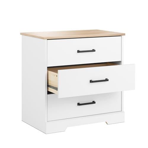 Prepac Sonoma Tall Nightstand with 3 Drawers, Black Q28004