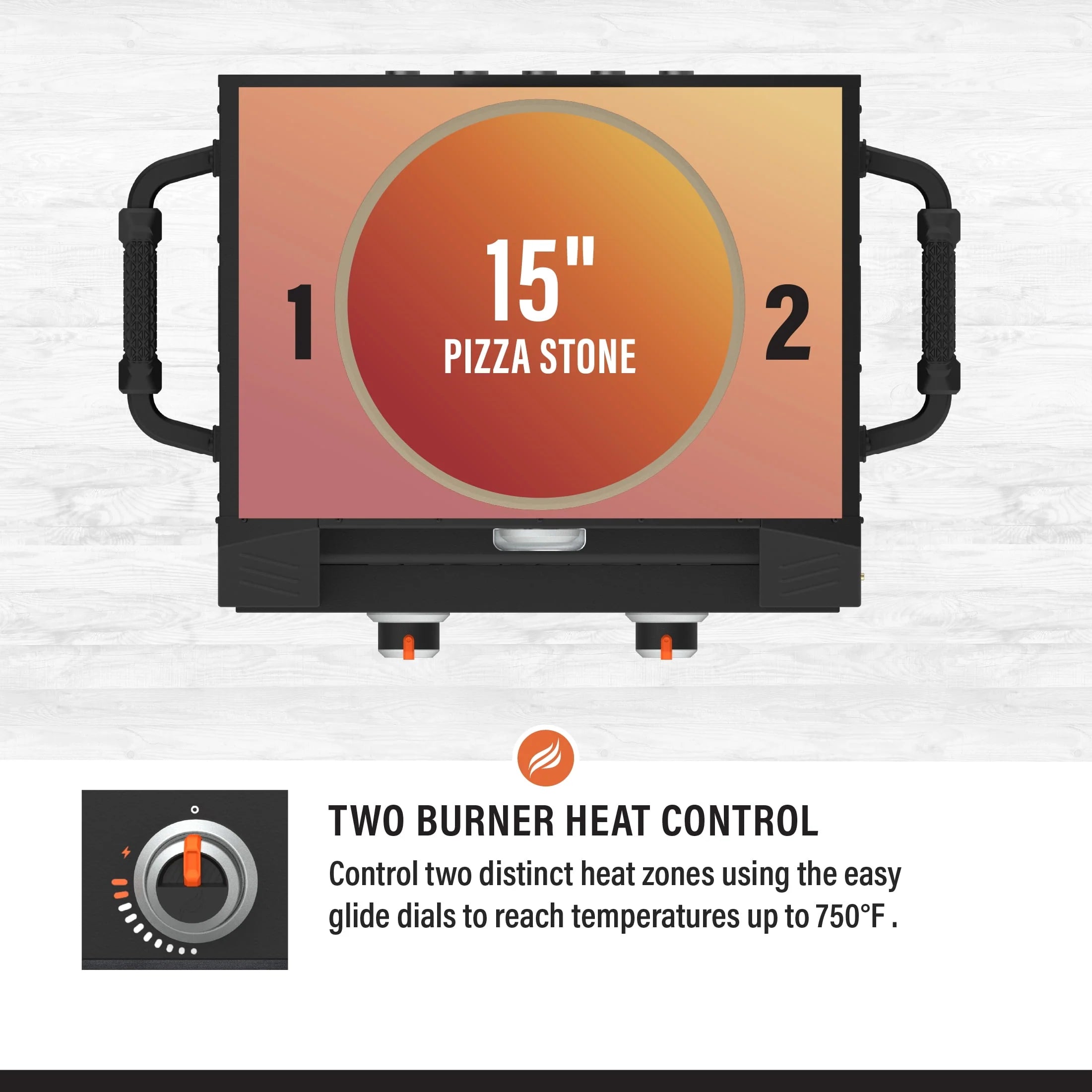 Blackstone Tabletop Propane Pizza Oven with Two Cordierite Stones S276