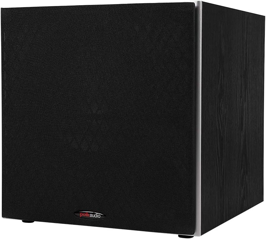 Polk Audio PSW10 10" Powered Subwoofer - Power Port Technology, Up to 100 Watts, Big Bass in Compact Design, Easy Setup with Home Theater Systems Black