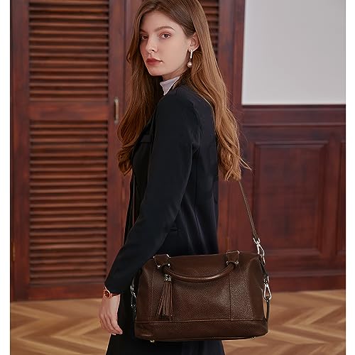 HESHE Women's Genuine Leather Crossbody Handbag F1819