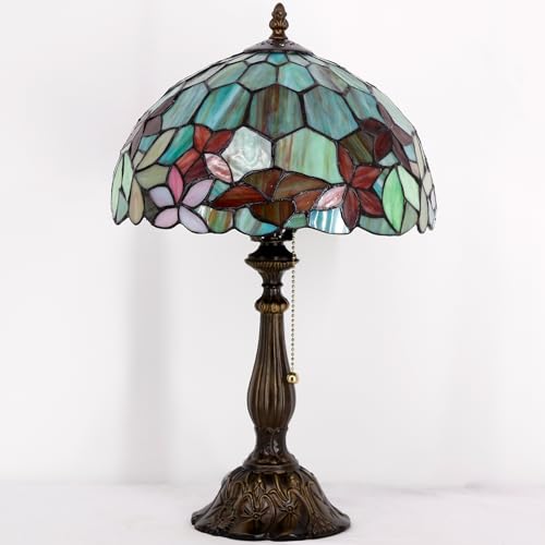 Tiffany Stained Glass Table Lamp Sea Blue Pear J2662