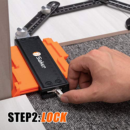 Saker Contour Gauge Duplication 10 Inch + 5 Inch Woodworking Tracing Tool X6555