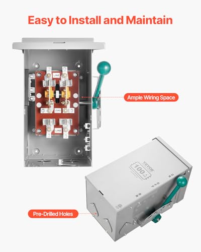 VEVOR 200A Generator Transfer Switch, 48000W Manual Double-Throw, 120/240V, NEMA 3R O290