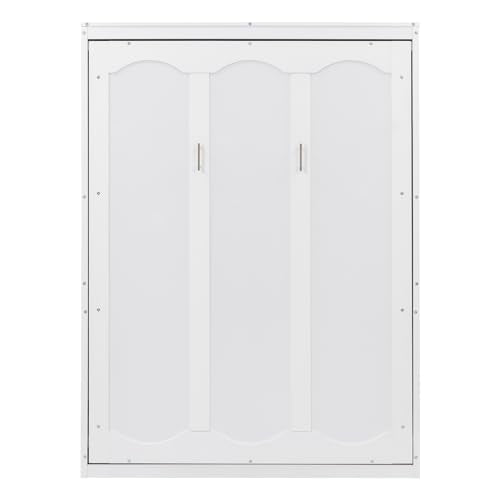 Full Size Murphy Bed with Drawers, Cabinets and USB Ports, Gray D589081