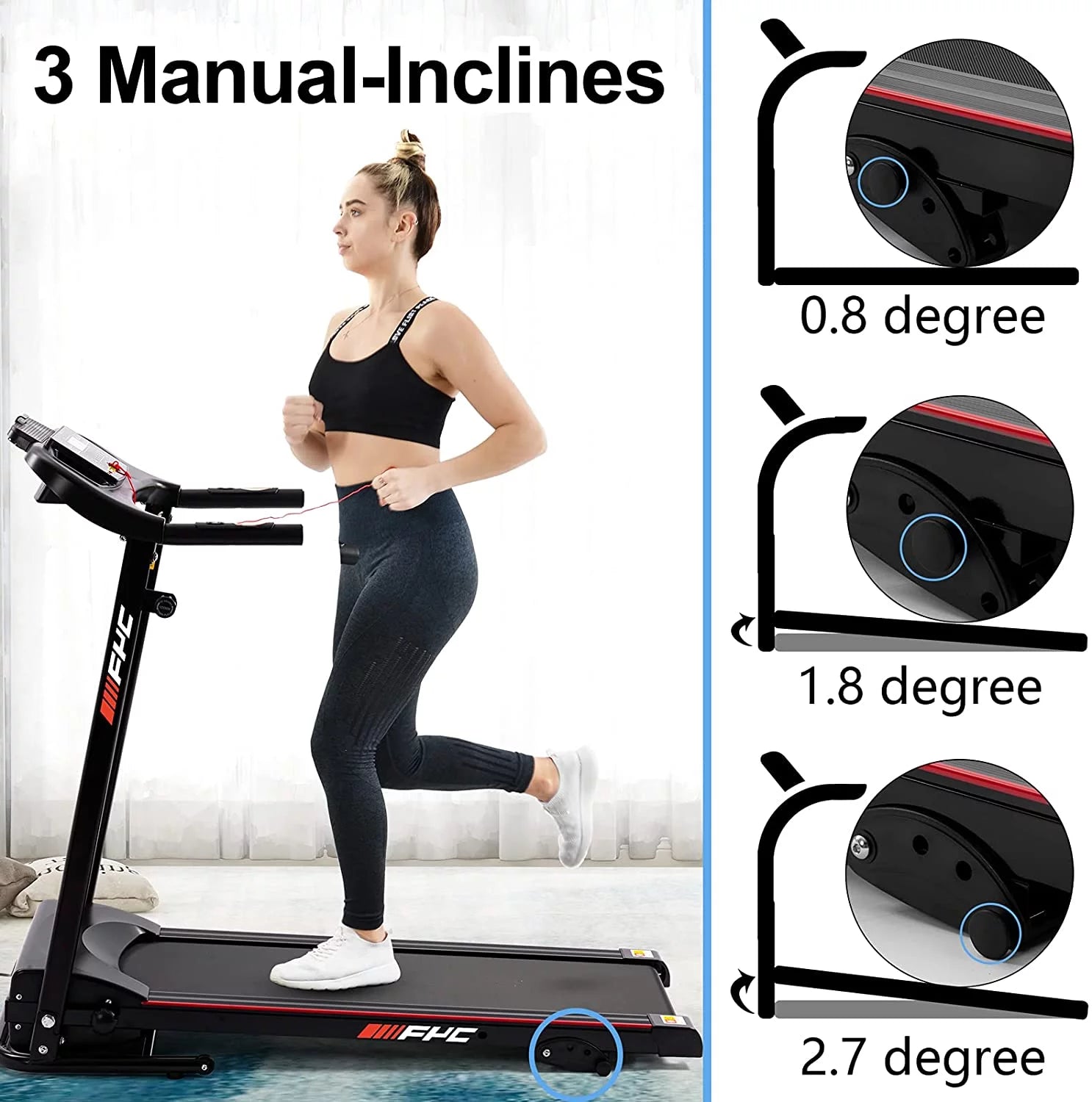 2.5HP Folding Incline Treadmill with Bluetooth for Home X81042