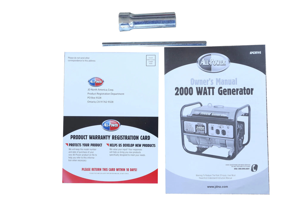 All Power APG3014G 2000W Portable Gas Generator Y228654