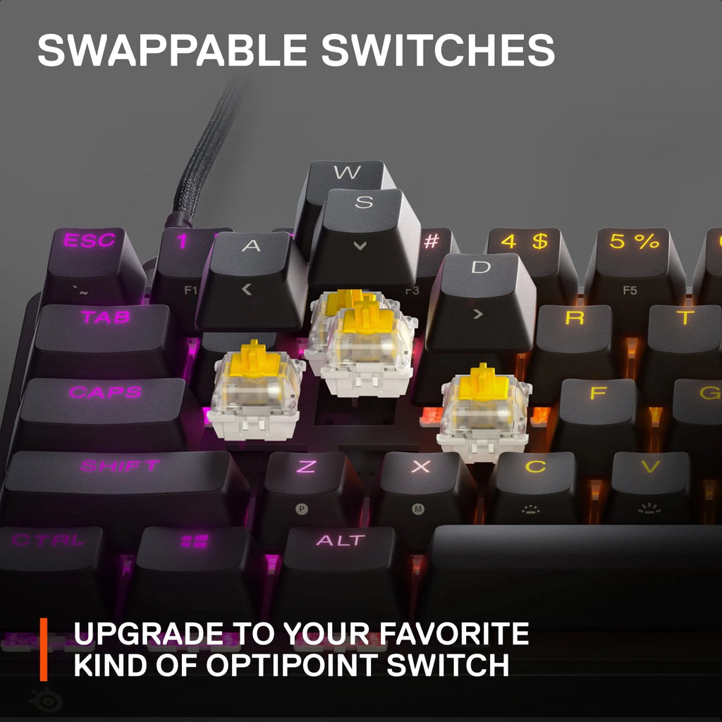 SteelSeries Apex 9 Mini 60% Wired Gaming Keyboard with RGB Lighting, Black T517677