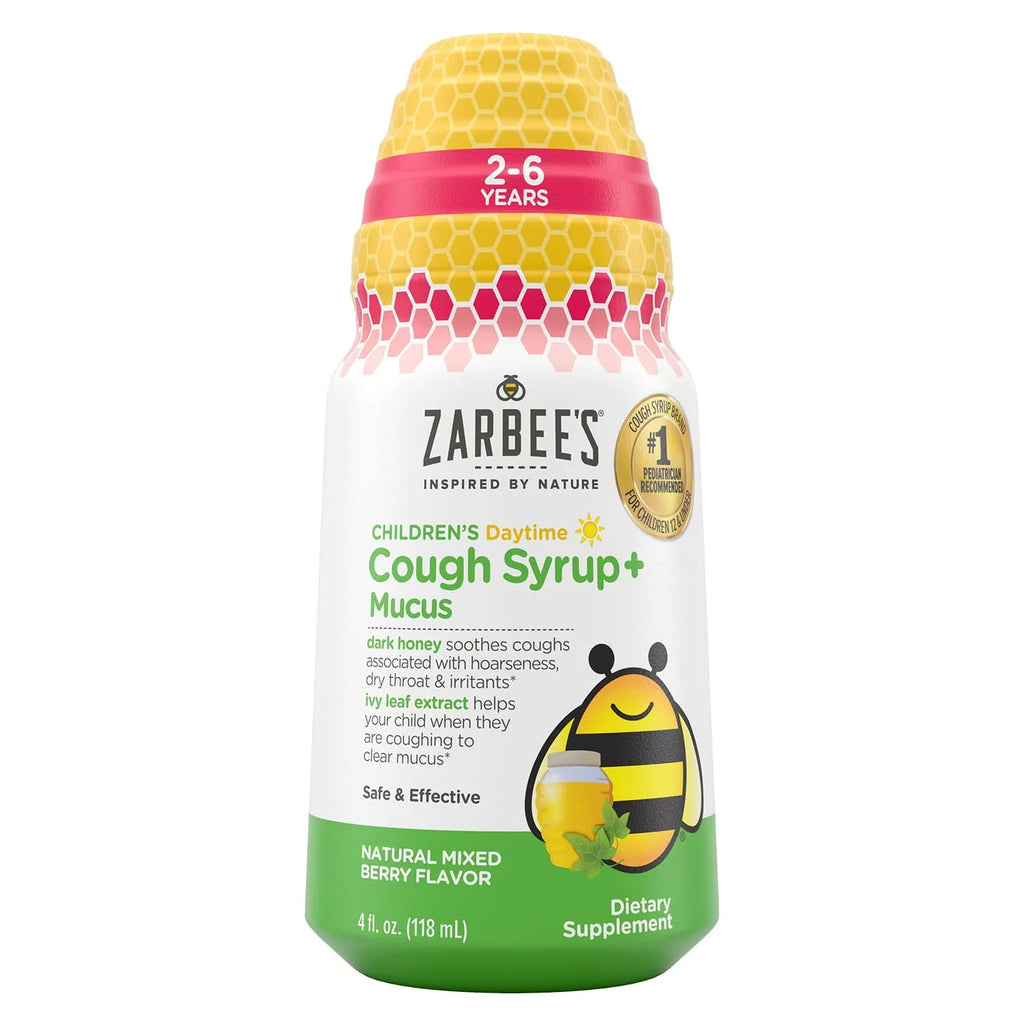 Zarbee's Kids Cough + Mucus Daytime with Honey & Zinc, Mixed Berry, 4 Fl Oz R7098