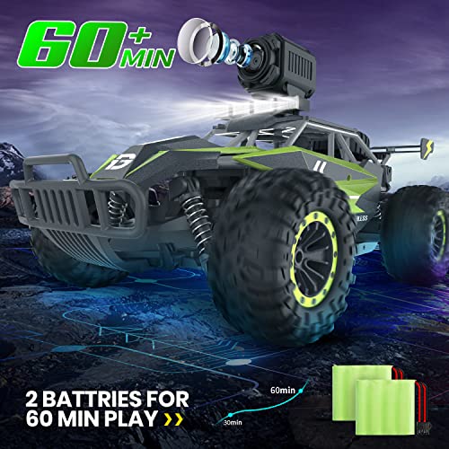 DEERC DE65 Remote Control Car with 1080P HD Camera, 1:16 Scale RC Monster Truck P9812