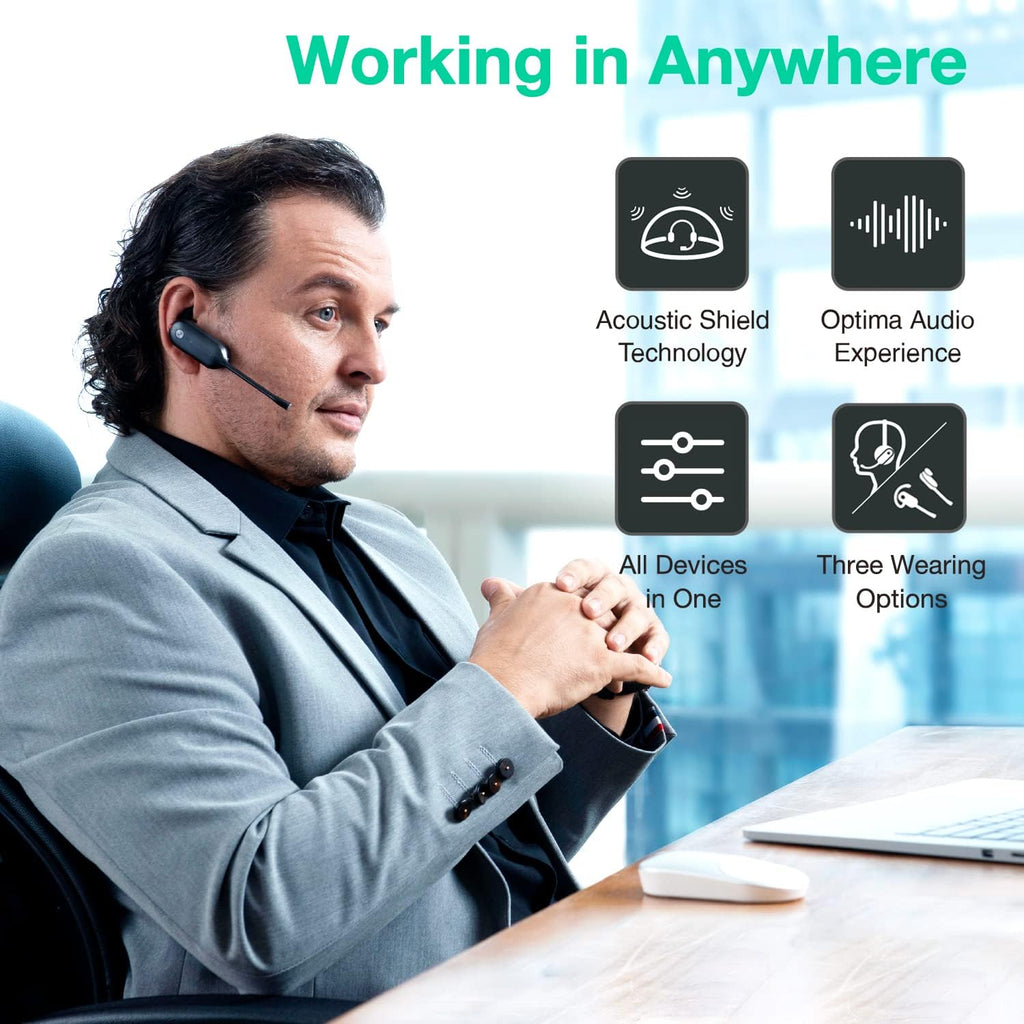 Yealink WH63 Wireless Headset with Microphone for PC and Teams Certified Y837819