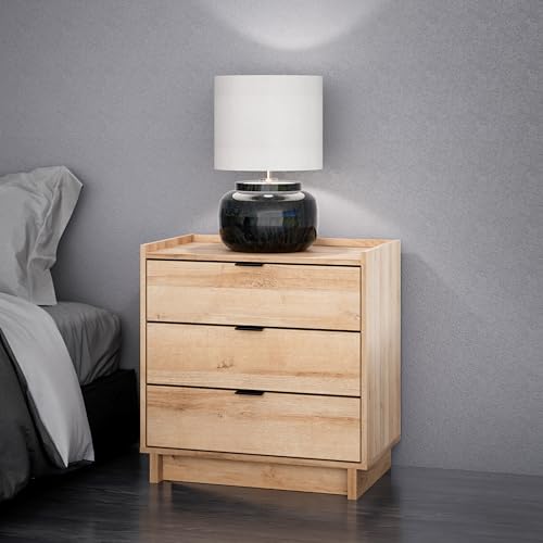 Prepac Sonoma Tall Nightstand with 3 Drawers, Black Q28004