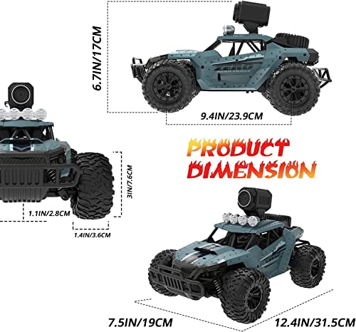 DEERC DE65 Remote Control Car with 1080P HD Camera, 1:16 Scale RC Monster Truck P9812