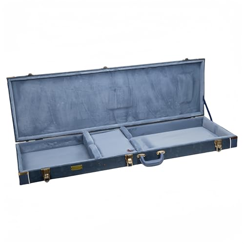 Crossrock Relief Series 335 Guitar Case for ES-335 & Semi-Hollow Electric Guitars, Carved Smoke Blue Finish S516