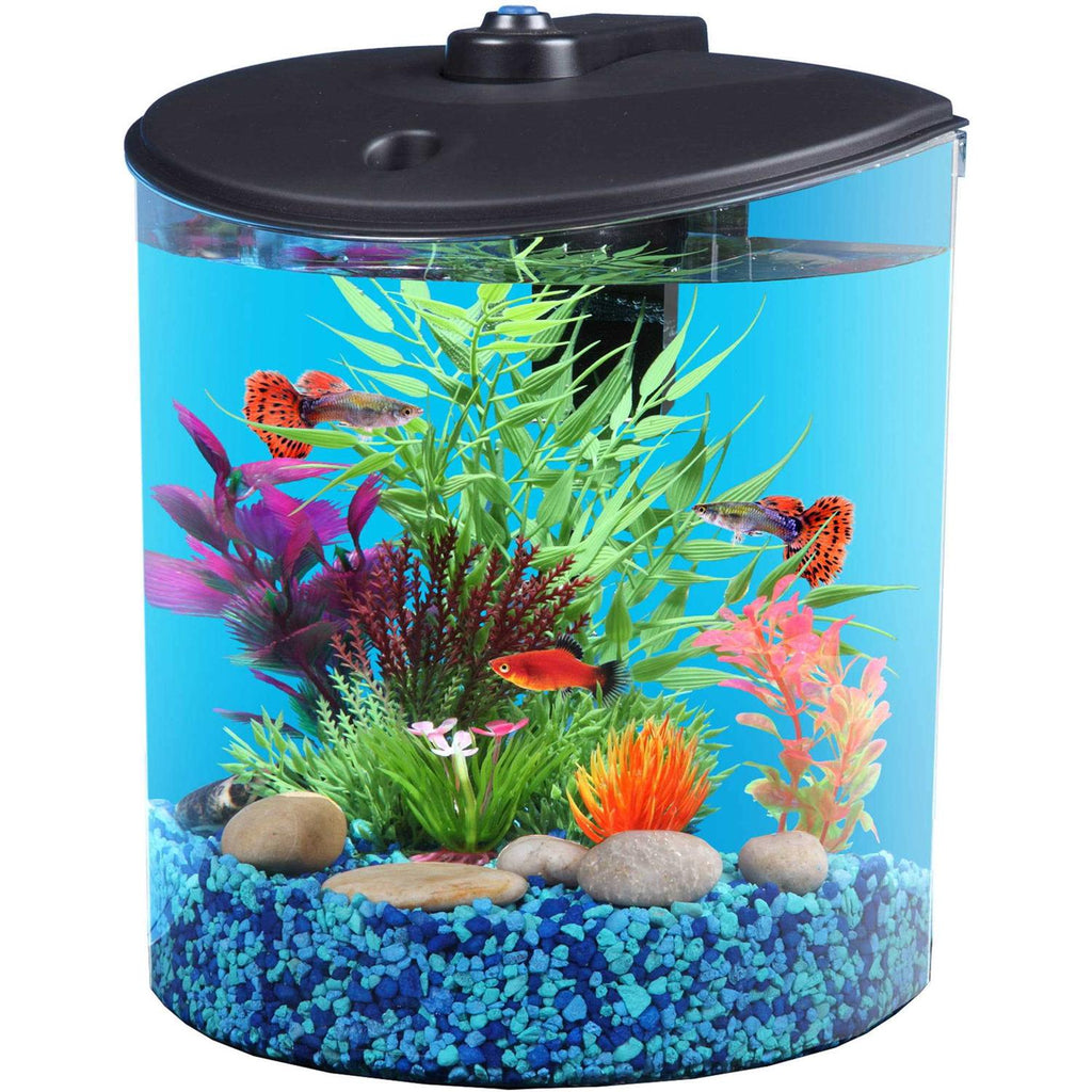 Koller Products AquaView 1.5-Gallon Fish Tank with LED Lighting and Power Filter